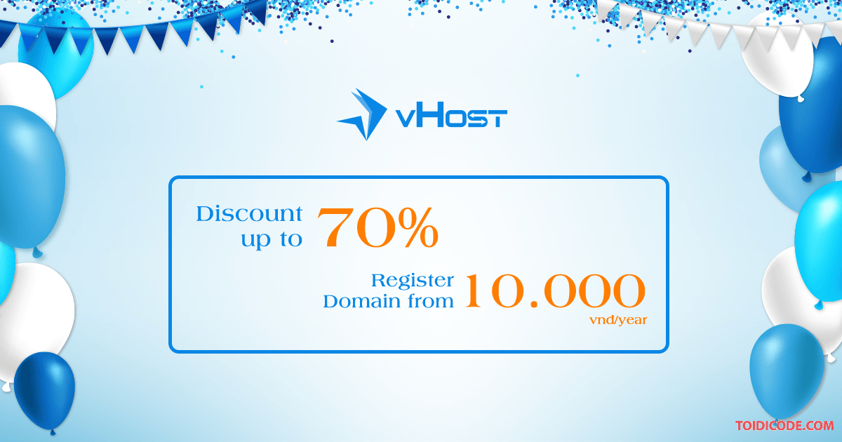Vhost mừng sinh nhật 7 tuổi Khuyến mãi 70% các dịch vụ