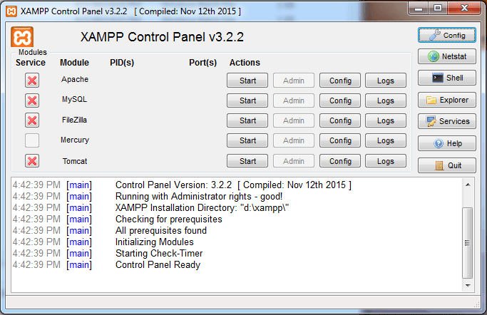 Xampp control